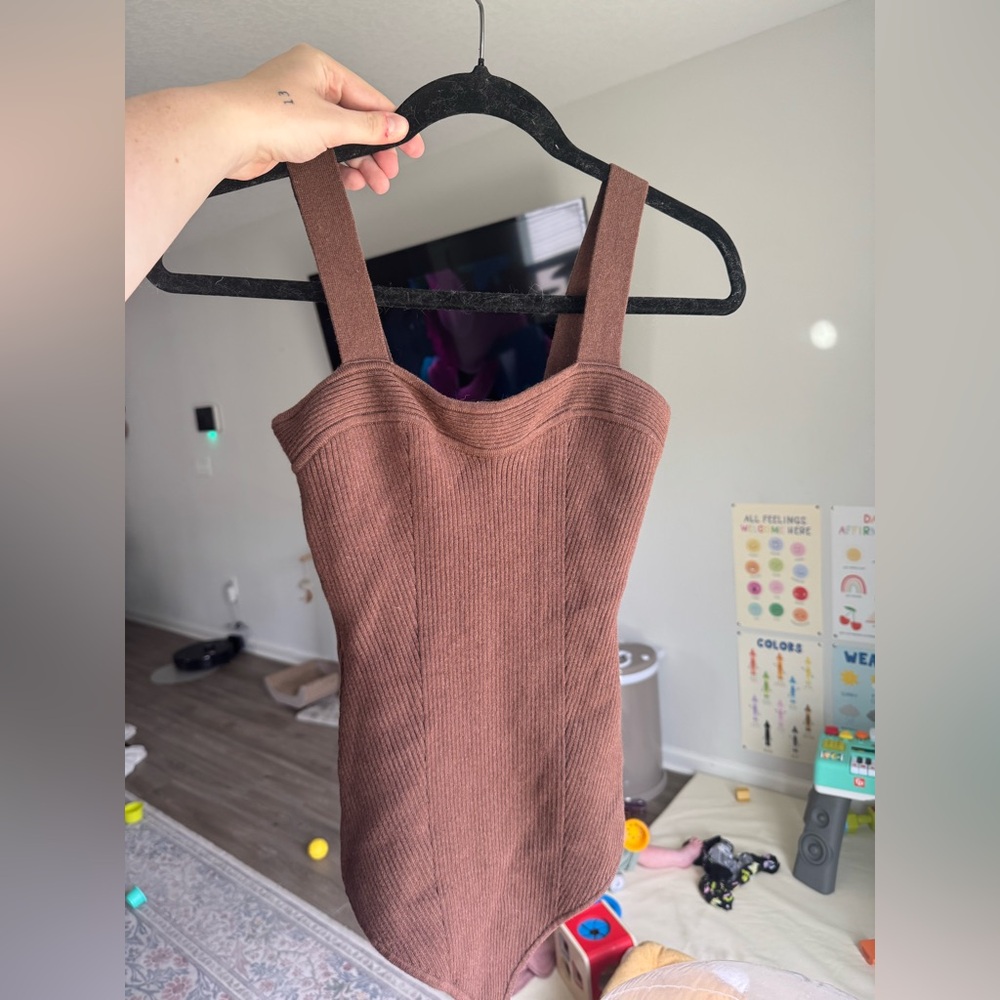 Abercrombie & Fitch Brown Knit bodysuit
